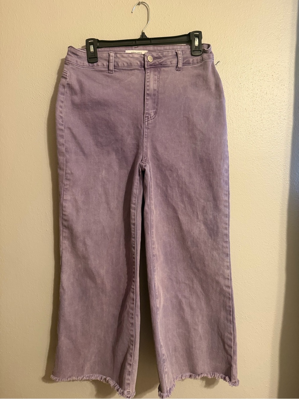 Women’s Jeans Wide Leg Cropped Frayed Hem by Zenana